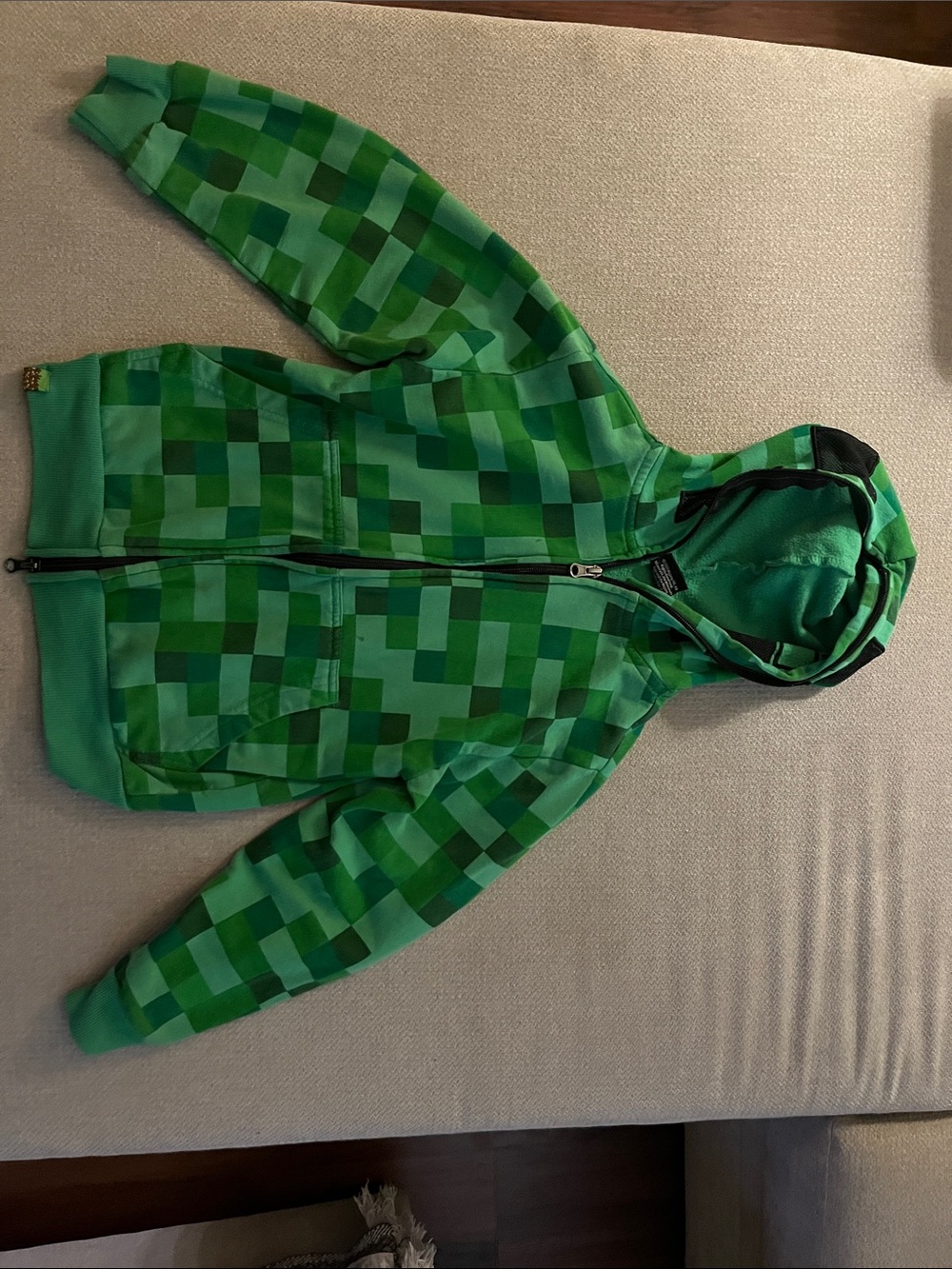 MAD Engine Green Pixel Pattern Zip-Up Hoodie